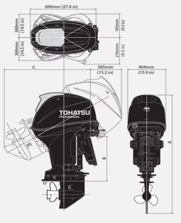 Лодочный мотор Tohatsu MFS60AETL
